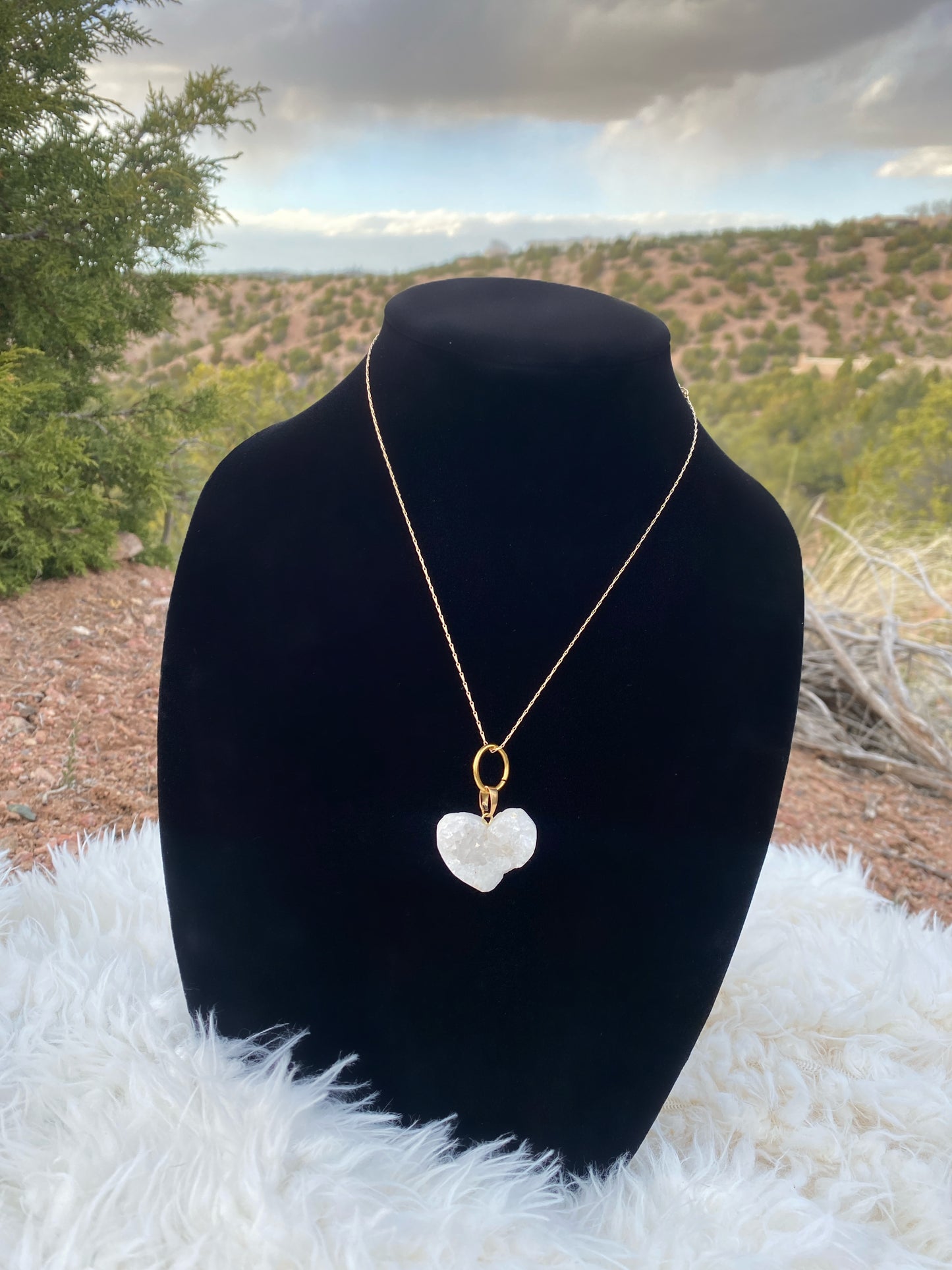 Purifying White Crystal Heart Necklace