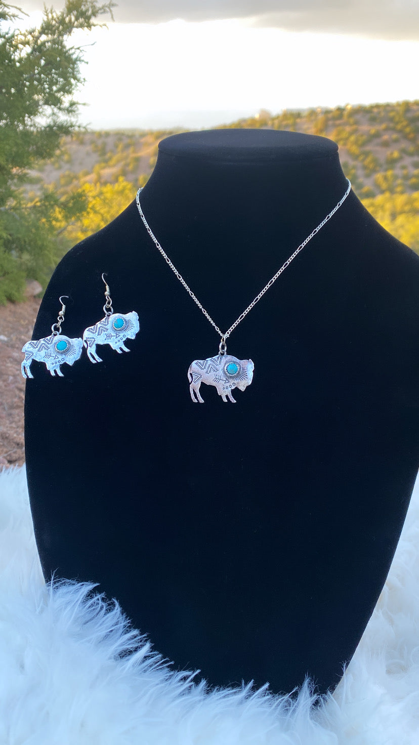Buffalo Spirit Necklace/Earring Set