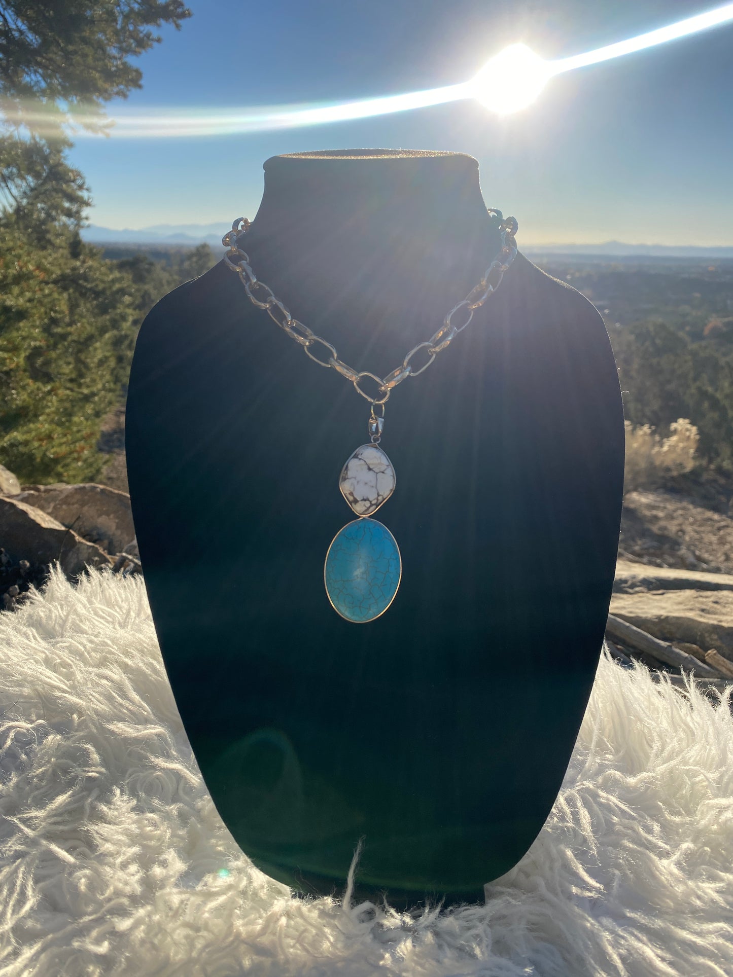 2 Tone Turquoise Gem Drop