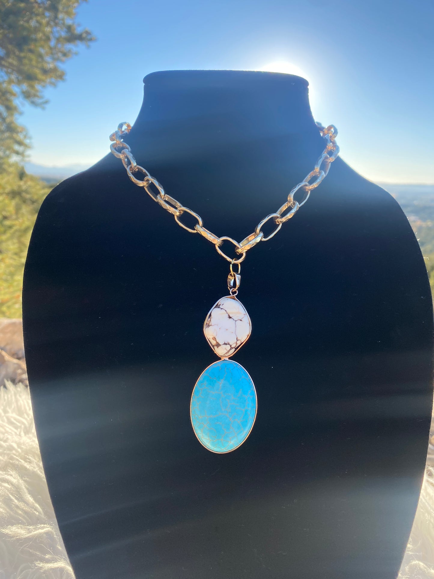 2 Tone Turquoise Gem Drop