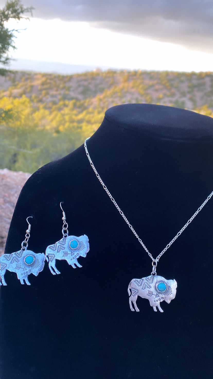 Buffalo Spirit Necklace/Earring Set
